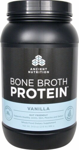 Ancient Nutrition Bone Broth Protein Vanilla Dietary Supplement Perspective: front