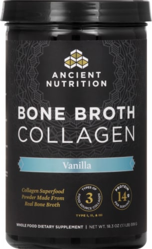 Ancient Nutrition Vanilla Bone Broth Collagen Perspective: front