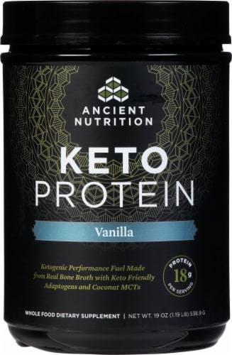 Ancient Nutrition KetoPROTEIN Vanilla Protein Powder Perspective: front