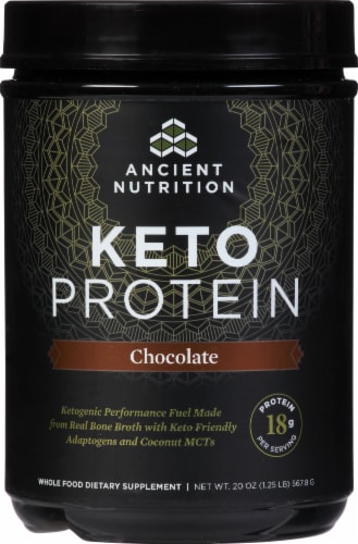 Ancient Nutrition KetoPROTEIN Chocolate Protein Powder Perspective: front