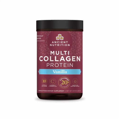 Ancient Nutrition Vanilla Multi Collagen Protein Perspective: front
