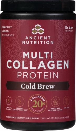 Ancient Nutrition Cold Brew Collagen Multi Collagen Protein Powder Perspective: front