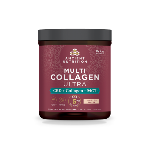 Ancient Nutrition Multi Collagen Ultra Vanilla Chai Dietary Supplement Perspective: front