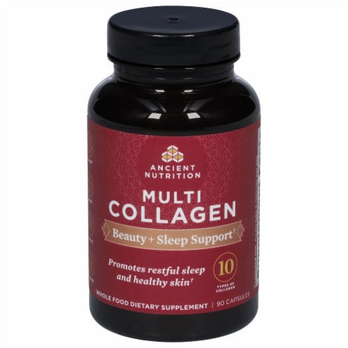 Ancient Nutrition Multi Collagen Protein Beauty + Sleep Capsules Perspective: front
