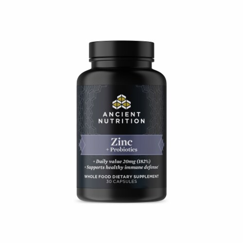 Ancient Nutrition Ancient Nutrients Zinc + Probiotics Capsules 30 Count Perspective: front