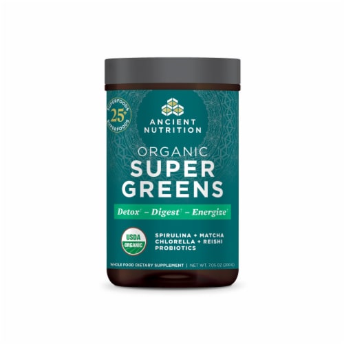Ancient Nutrition Organic Super Greens Dietary Supplement Powder Perspective: front