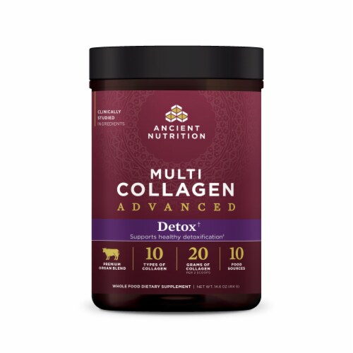Ancient Nutrition Multi Collagen Advanced Detox - Unflavored Powder Perspective: front