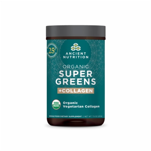 Ancient Nutrition Organic Super Greens & Collagen Perspective: front