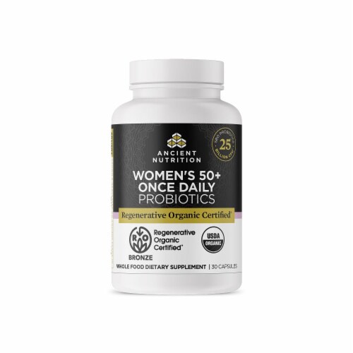 Ancient Nutrition Women's 50+ Once Daily Probiotic Capsules Perspective: front