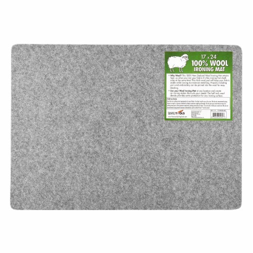 Wool Ironing Mat-pad Made with 100% New Zealand Wool Ironing Board Cover (Gray, 17 x 17)