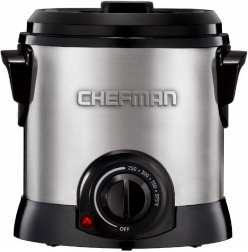 Chefman Fry Guy Deep Fryer - Silver/Black Perspective: front
