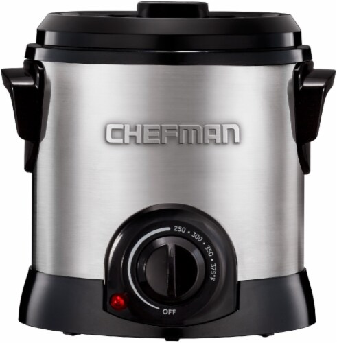 Chefman Fry Guy Deep Fryer - Silver/Black Perspective: front