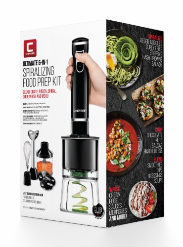 Chefman Electric Spiralizer & Immersion Blender 6-IN-1 Food Prep Combo Kit Perspective: front