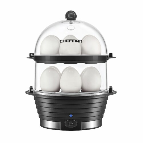 Chefman Electric Double Decker Egg Cooker Boiler - Black Perspective: front