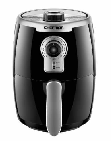 Chefman TurboFry 2 Liter Air Fryer with Adjustable Temperature Control, Black/Silver