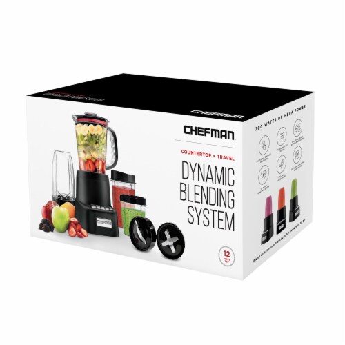Chefman Countertop + Travel Dynamic Blending System - Black Perspective: front