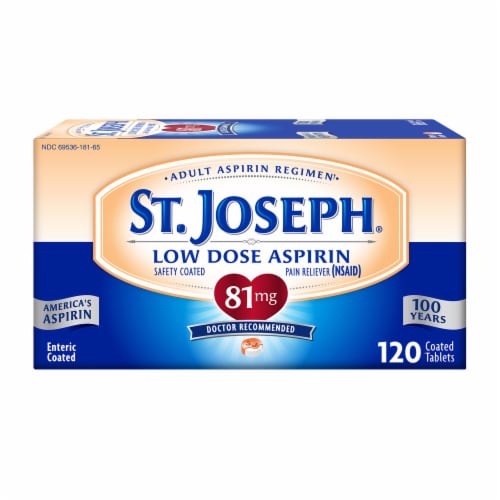 St Joseph® Pain Reliver Low Dose Aspirin Coated Tablets Perspective: front