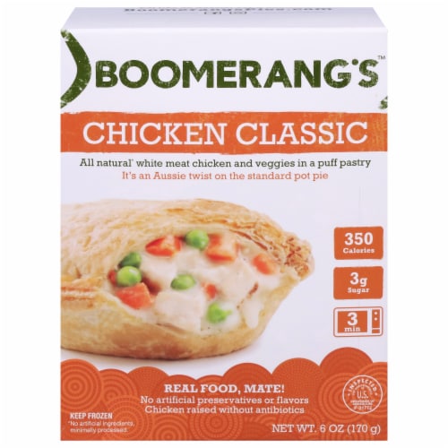 Boomerang's™ Chicken Classic Pot Pie Frozen Meal Perspective: front