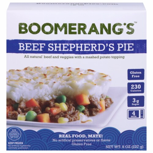 Boomerang's™ Beef Shepherd's Pie Frozen Meal Perspective: front