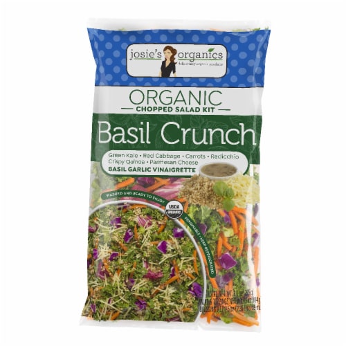 Josie's Organics Basil Crunch Chopped Salad Kit Basil Garlic Vinaigrette Perspective: front