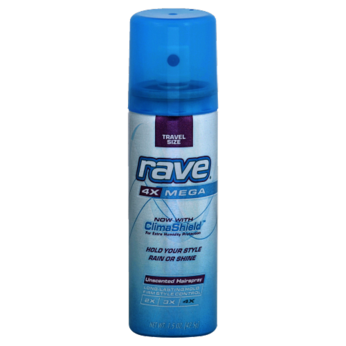 Rave  4X Mega Unscented Hairspray Perspective: front