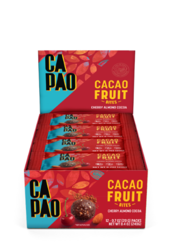 CaPao Cherry Almond and Cocoa Fruit Bite Perspective: front