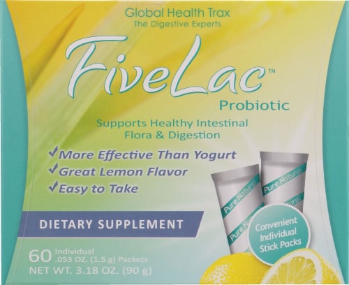 Global Health Trax FiveLac™ Probiotic Lemon Perspective: front