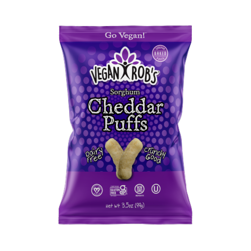 Vegan Rob's™ Dairy Free Cheddar Puffs Perspective: front