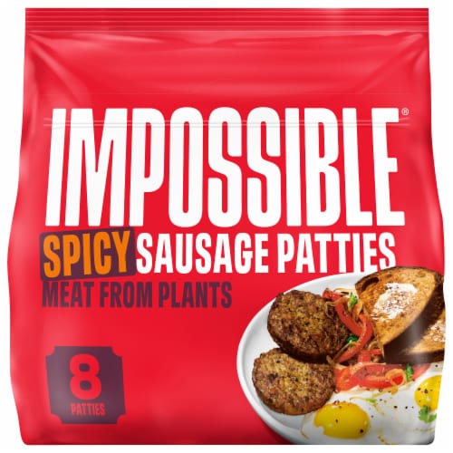 Impossible™ Plant-Based Frozen Spicy Sausage Patties Perspective: front