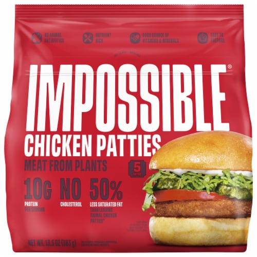 Impossible™ Plant-Based Frozen Chicken Patties Perspective: front