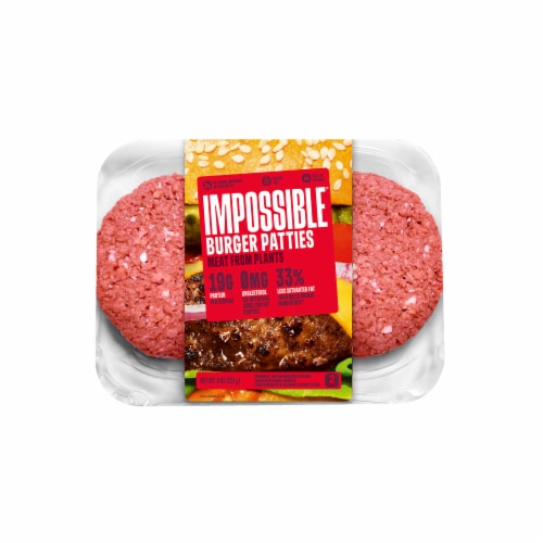 Impossible Burger Plant-Based Made From Plants Patties Perspective: front