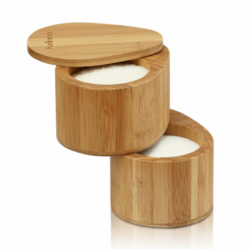 Furinno DaPur Bamboo 2 Tier Salt Can Perspective: front