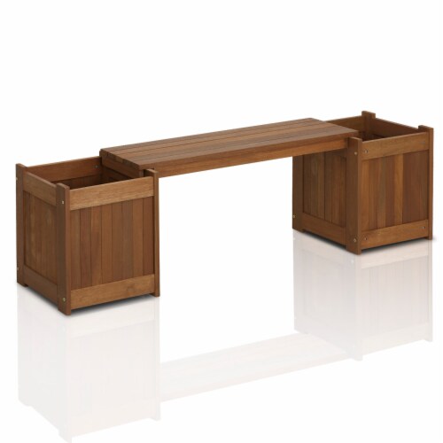 Furinno Tioman Teak Hardwood Planter Box FG16011 Perspective: front
