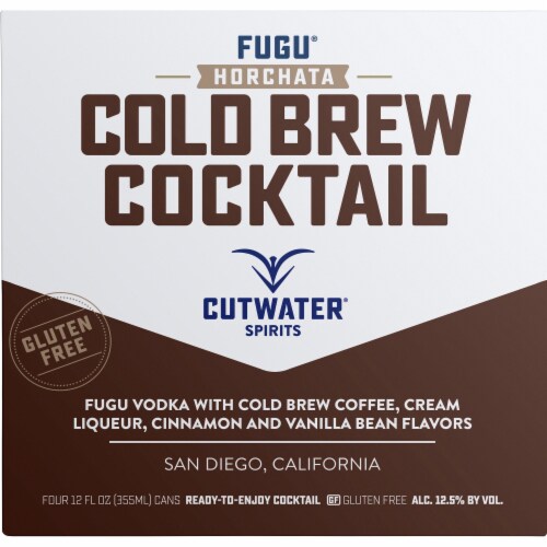Cutwater Spirits Fugu Horchata Cold Brew Cocktail 4 Cans Perspective: front
