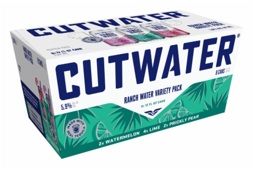 Cutwater Watermelon/Lime/Prickly Pear Ranch Water Variety Pack Perspective: front