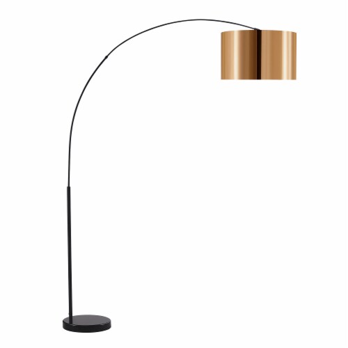 Versanora Curvella 78.7 Metal Floor Lamp with Drum Shade Copper Black VN L00041 1 Kroger