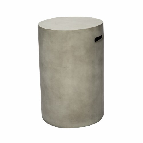 Peaktop Firepit Outdoor Gas Fire Pit Cylinder Concrete Storage Gray HT24170AA Perspective: front