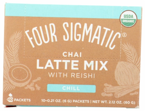 Four Sigmatic's Mushroom Chai Latte with Turkey Tail & Reishi Packets Perspective: front