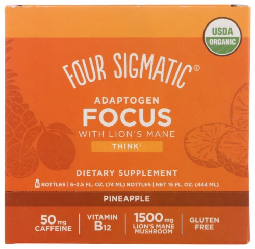 Four Sigmatic Adaptogen Focus with Lion's Mane Pineapple Dietary Supplement Beverage Perspective: front