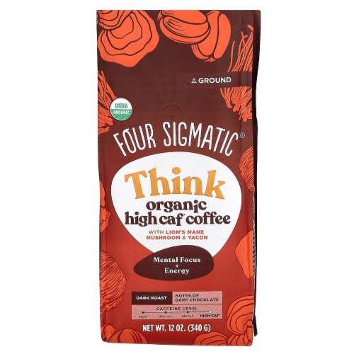 Four Sigmatic Think Organic High Caf Ground Coffee Perspective: front