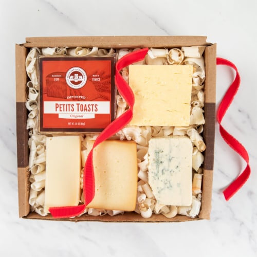 igourmet's Favorite 4 Gourmet Cheese Sampler in Gift Box Perspective: front