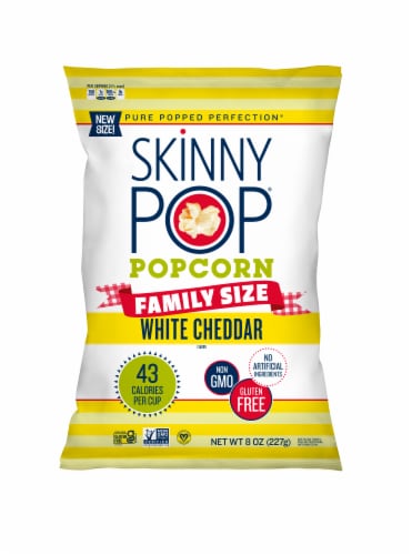 SkinnyPop White Cheddar Dairy Free Popcorn Perspective: front