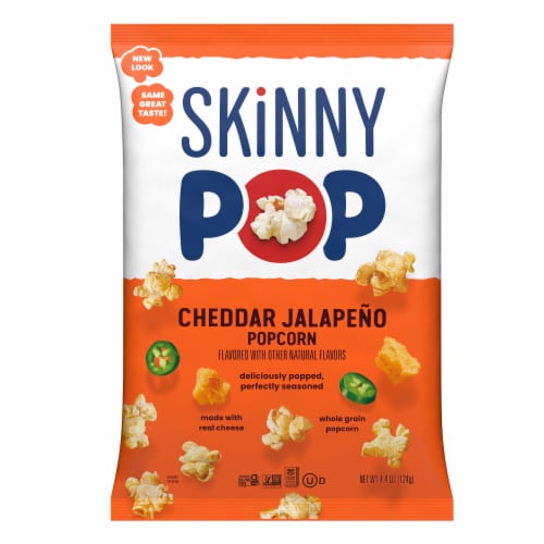 SkinnyPop® Cheddar Jalapeño Popcorn 4.4oz Perspective: front