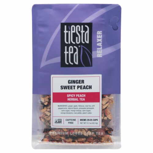 Tiesta Tea® Ginger Sweet Peach Herbal Loose Leaf Tea Perspective: front