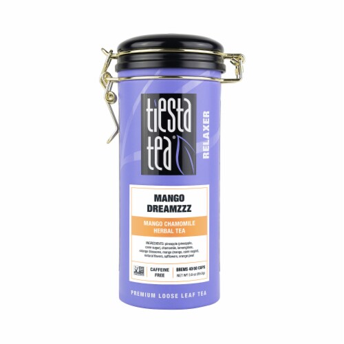 Tiesta Tea Relaxer Mango Dreamzzz Mango Chamomile Herbal Tea Perspective: front