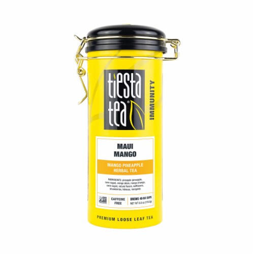Tiesta Tea Immunity Maui Mango Pineapple Herbal Loose Leaf Tea Perspective: front