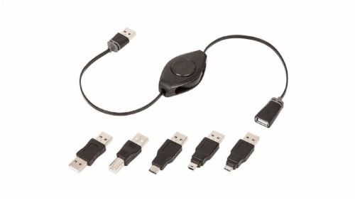 ReTrak™ Premier Series Travel Accessories Retractable Universal USB Cable Kit Perspective: front