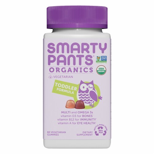 SmartyPants Organics Toddler Complete Multivitamin Vegetarian Gummies Perspective: front