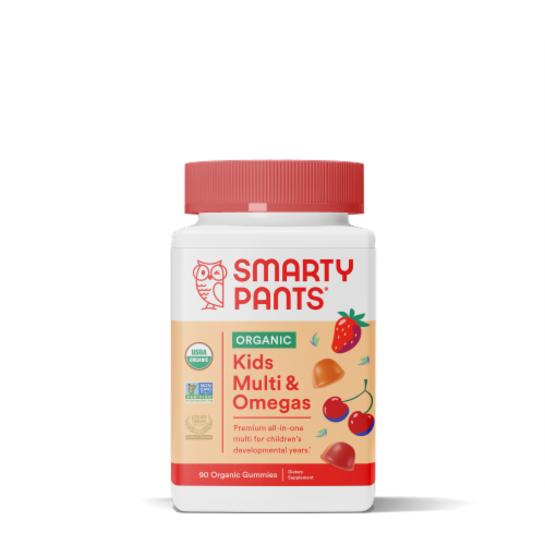 SmartyPants Organics Kids Complete Cherry Orange & Mixed Berry Vegetarian Gummies Perspective: front