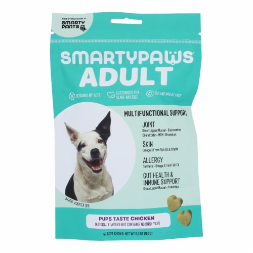 SmartyPants SmartyPaws Adult Multifunctional Support Chicken Flavor Treats Perspective: front